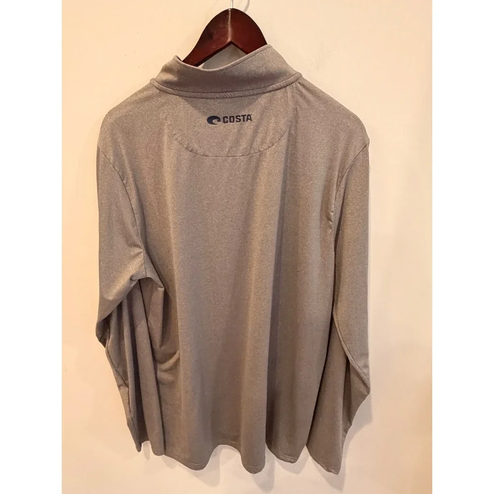 Costa Del Mar Mens‎ XL Gray Heather Quarter Zip Performance Pullover Long Sleeve